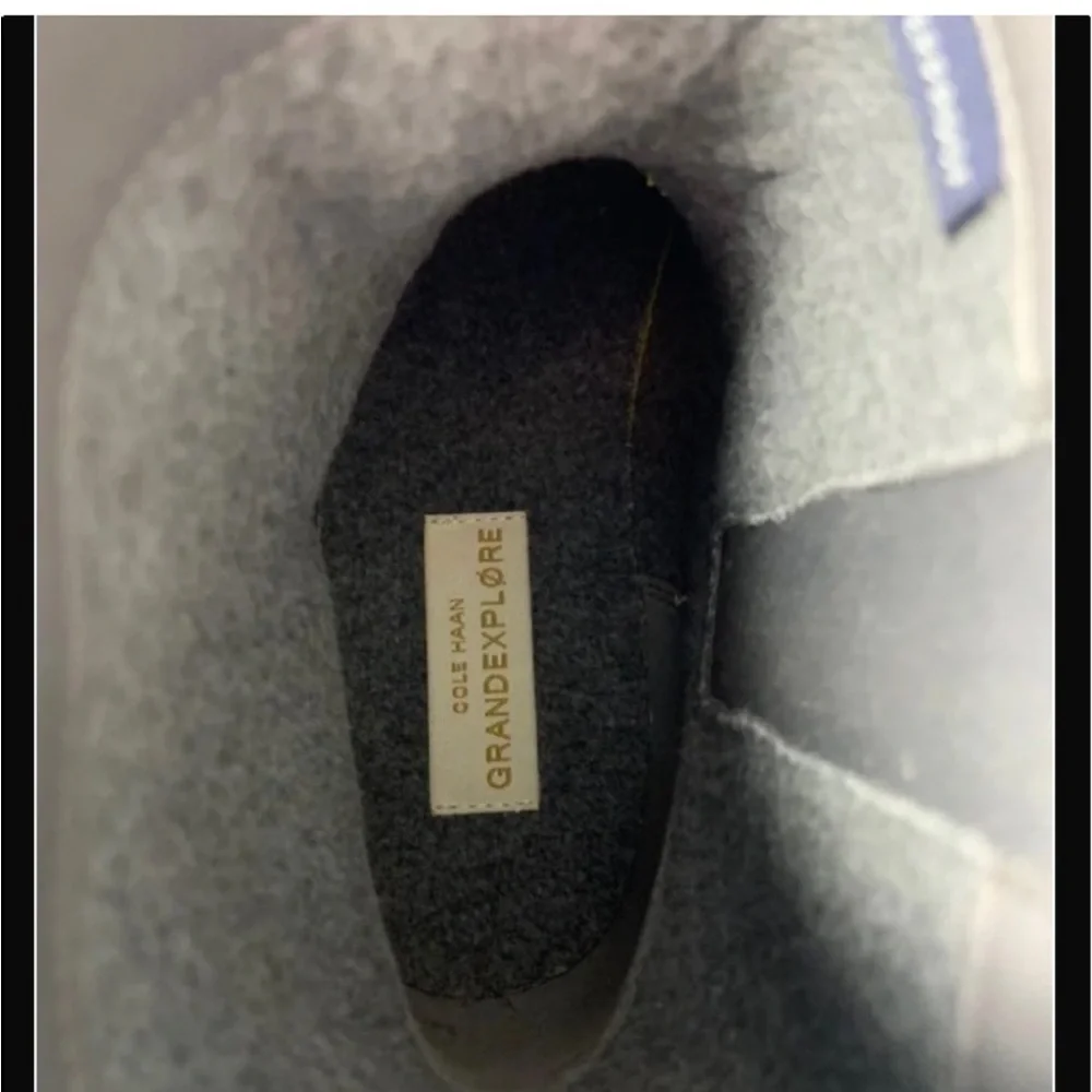 nwt Cole Haan ZERØGRAND Explore Waterproof Leather & Suede Boots in Gray size 7